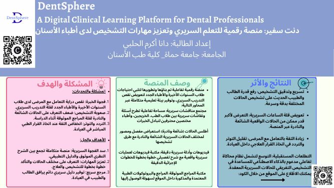 معاينة الملصق: دنت سفير: منصة رقمية للتعلم السريري وتعزيز مهارات التشخيص لدى أطباء الأسنان